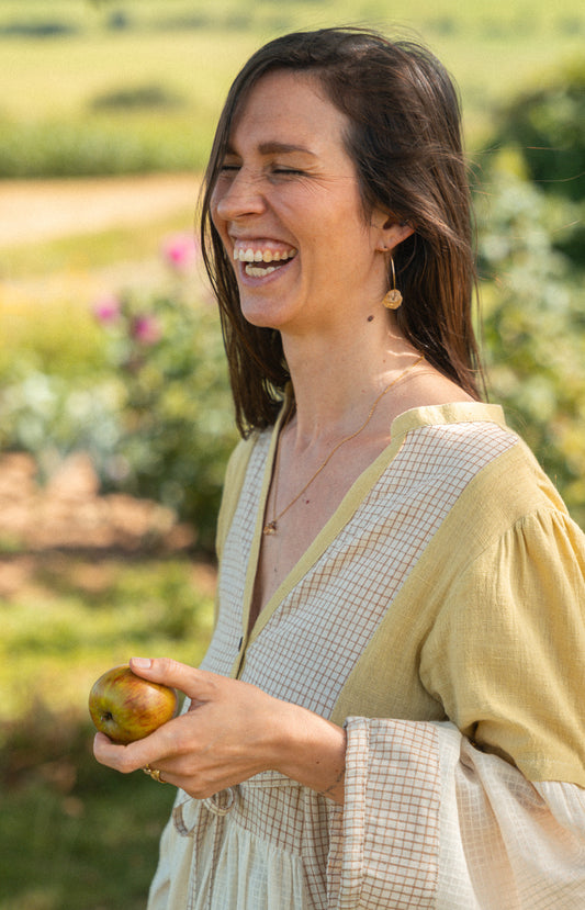 Angana Dress in Cotton | Tumeric