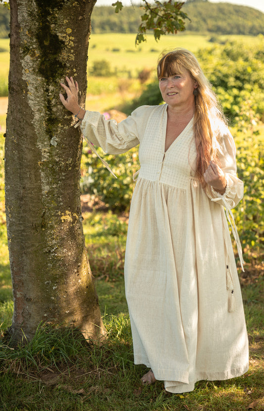 Angana Dress in Cotton | Natural