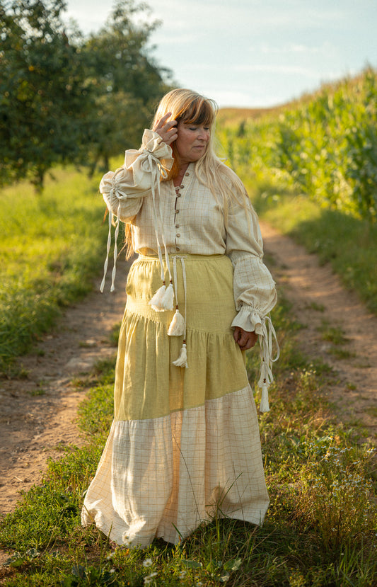 Anushree Skirt in Cotton | Tumeric