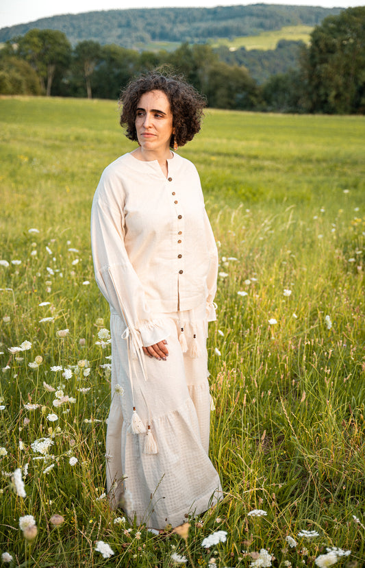 Anushree Skirt in Cotton | Natural