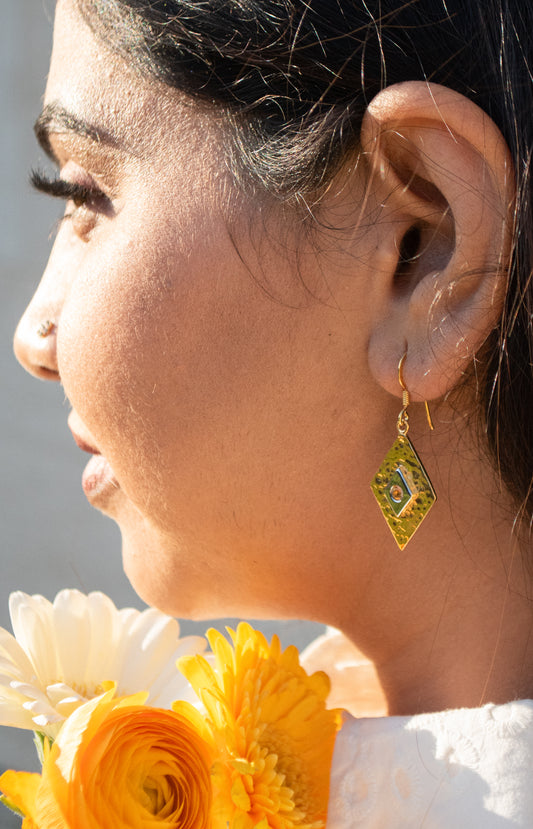 Shaman Eye Earrings | Citrine | Silver gold plated