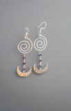 Moon Earrings | Amethyst | Silver